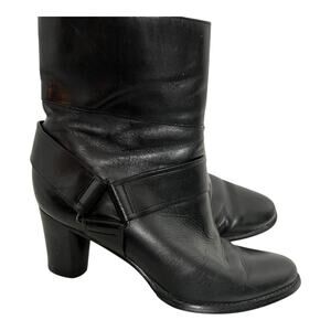 Cole Haan Women's Size 6B Black Leather Mid Calf Boots with Nike Air Heels